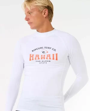 Men Rip Curl Rash Guards Hawaii Upf Performance Long Sleeve Rash Guard - 1
