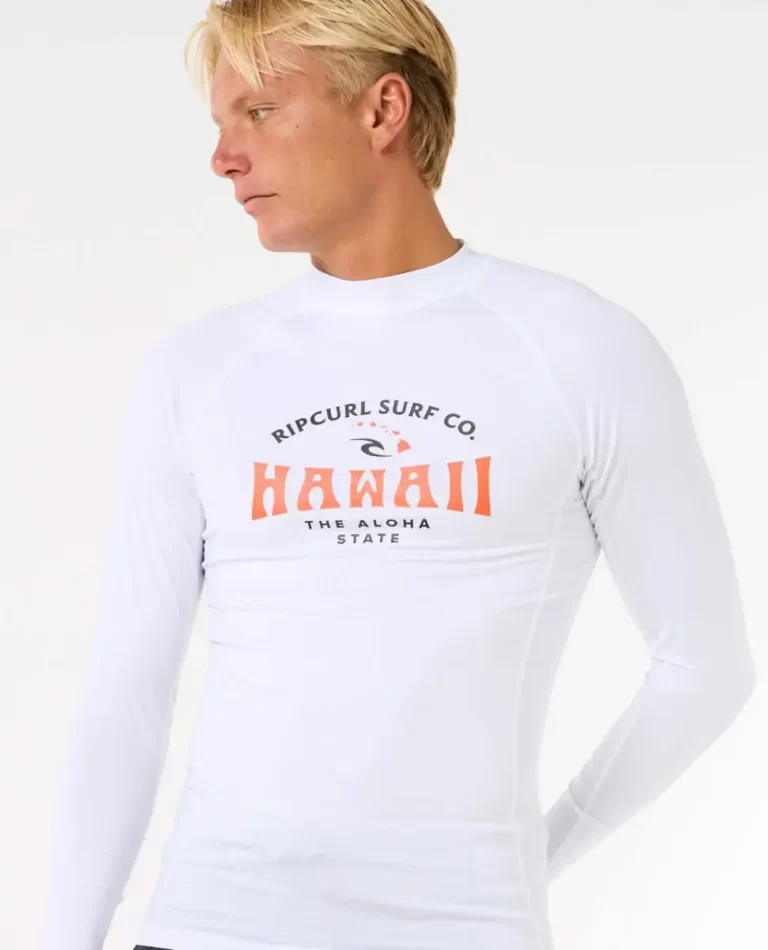Men Rip Curl Rash Guards Hawaii Upf Performance Long Sleeve Rash Guard - 1