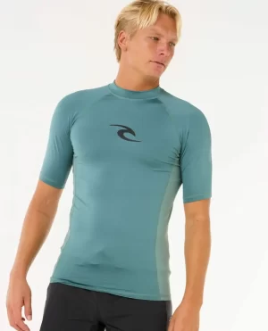 Men Rip Curl Waves Uv Short Sleeve Rash Guard Rash Guards - 1