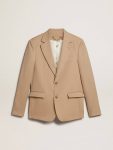 Men Sand Blazers Golden Goose Single-Breasted Blazer In Sand With Horn Buttons - 1