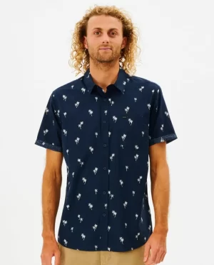 Men Shirts & Flannels Rip Curl Paradise Palms Short Sleeve Shirt - 1