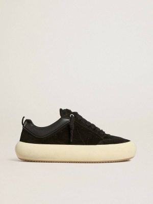 Men Space-Star Men's Space-Star Cube In Black Suede With Perforated Star Golden Goose - 1
