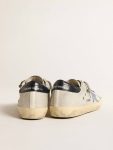 Men Super-Star Golden Goose Super-Star In Pale Silver Mesh With Light Blue Suede Star - 4