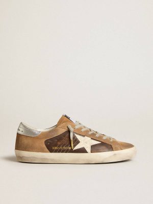 Men Super-Star Golden Goose Super-Star Ltd In Brown Leather And Tobacco Suede With White Star - 1
