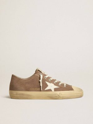 Men V-Star In Dove-Gray Suede With White Nappa Leather Star Golden Goose V-Star - 1
