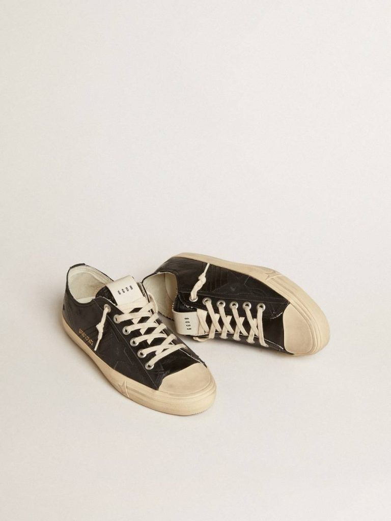 Men V-Star Men's V-Star In Black Nappa Leather With A Black Leather Star Golden Goose - 2