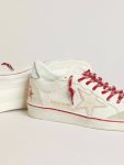 Men’s Ball Star Ltd Cny In White Leather With A Lived-In Effect Men Worn White Ball Star Golden Goose - 3