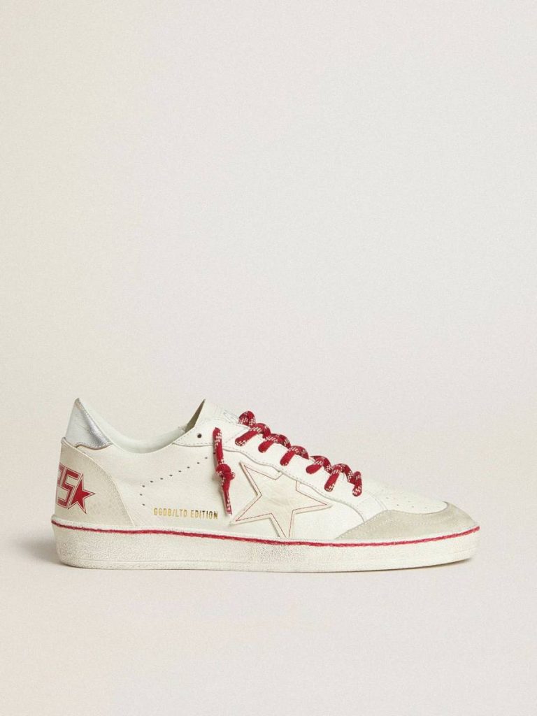 Men’s Ball Star Ltd Cny In White Leather With A Lived-In Effect Men Worn White Ball Star Golden Goose - 1