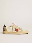Men's Ball Star Ltd In Nappa Leather With Red Leather Star And Leather Heel Tab Ball Star Men Golden Goose - 1