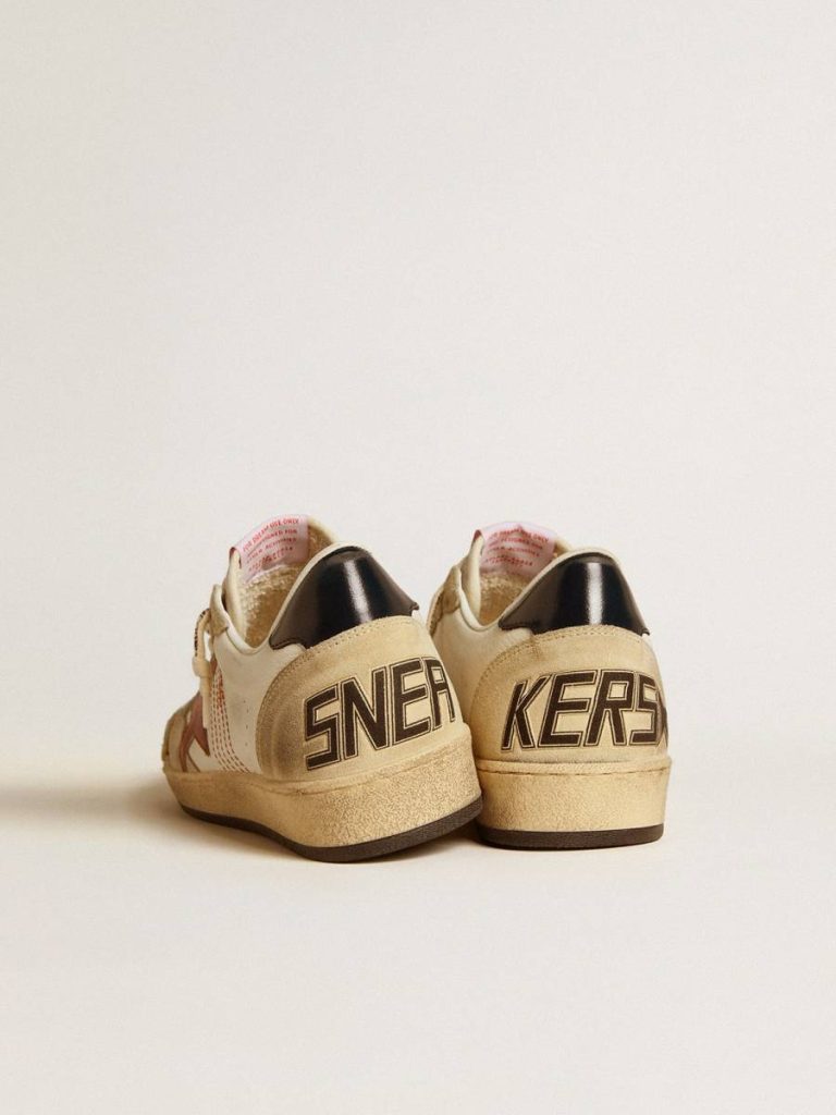 Men's Ball Star Ltd In Nappa Leather With Red Leather Star And Leather Heel Tab Ball Star Men Golden Goose - 4
