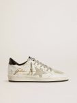 Men’s Ball Star Ltd With Suede Star And Textured Leather Heel Tab Golden Goose White Men Ball Star - 1
