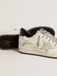 Men’s Ball Star Ltd With Suede Star And Textured Leather Heel Tab Golden Goose White Men Ball Star - 3