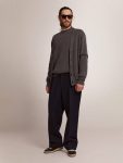 Men's Cardigan In Mélange Gray Cotton With Logo On The Back Golden Goose Knitwear Men Dark Gray Melange - 4
