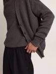 Men's Cardigan In Mélange Gray Cotton With Logo On The Back Golden Goose Knitwear Men Dark Gray Melange - 5