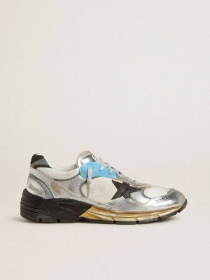 Men's Dad-Star In Mesh And Silver Foiled Leather With Black Leather Star Men Golden Goose Dad-Star - 1