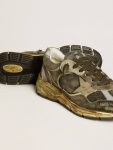 Men’s Dad-Star In Suede And Nylon With Khaki Leather Star And Heel Tab Dad-Star Golden Goose Men - 4
