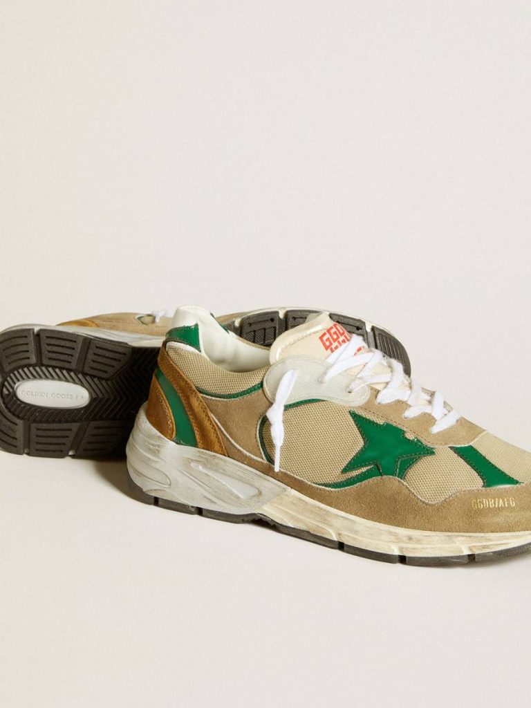 Men’s Dad-Star Lab In Nylon With Green Leather Star And Suede Inserts Golden Goose Men Dad-Star - 3