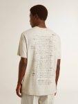 Men's Gray T-Shirt With Black Lettering T-Shirts & Polo Shirts Men Golden Goose Gray - 4