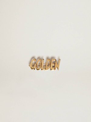 Men's Lace Lock With Clip In Old Gold Color With Golden Lettering Golden Goose Old Gold Jewelry Men - 1