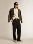 Men’s Round-Neck Sweater In Wool With All-Over Toile De Jouy Pattern Golden Goose Heritage White Men Knitwear - 3
