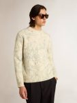 Men’s Round-Neck Sweater In Wool With All-Over Toile De Jouy Pattern Golden Goose Heritage White Men Knitwear - 5