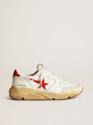 Men's Running Sole With Leather Star And Heel Tab With Red Print Running Sole Golden Goose Men - 1