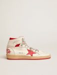 Men's Sky-Star With Signature On The Ankle And Red Inserts Golden Goose White Sky-Star Men - 1