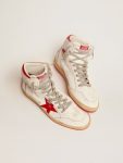 Men's Sky-Star With Signature On The Ankle And Red Inserts Golden Goose White Sky-Star Men - 2