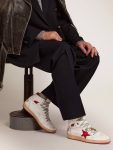 Men's Sky-Star With Signature On The Ankle And Red Inserts Golden Goose White Sky-Star Men - 3