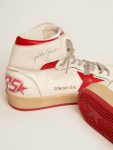 Men's Sky-Star With Signature On The Ankle And Red Inserts Golden Goose White Sky-Star Men - 4