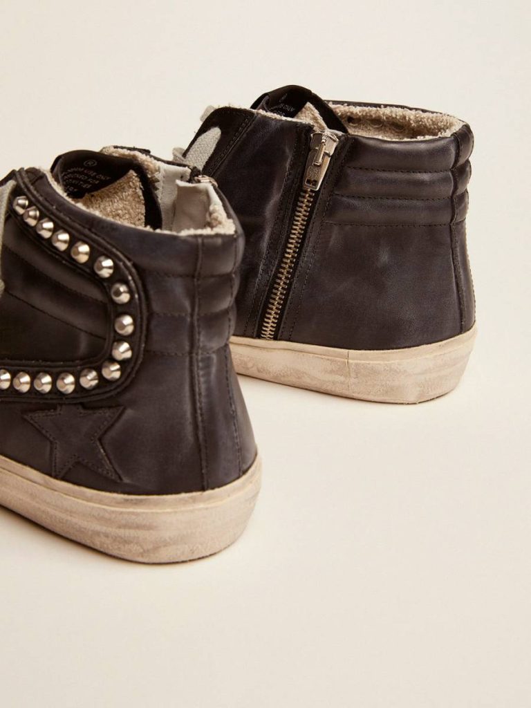 Men's Slide Black With Studs Slide Men Golden Goose - 5