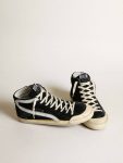Men's Slide Penstar In Black Suede With Black Star And White Flash Golden Goose Slide Men - 2