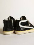 Men's Slide Penstar In Black Suede With Black Star And White Flash Golden Goose Slide Men - 5