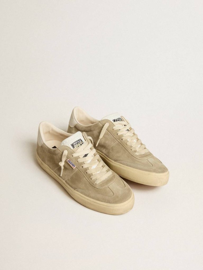 Men's Soul Star In Dove-Gray Suede With White Leather Heel Tab And Tongue Golden Goose Ggdb Classics Men - 2