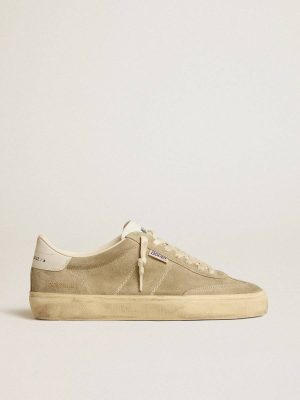 Men's Soul Star In Dove-Gray Suede With White Leather Heel Tab And Tongue Golden Goose Ggdb Classics Men - 1