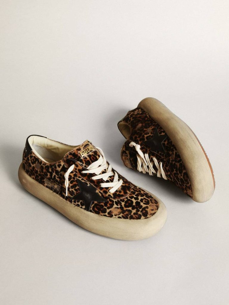 Men's Space-Star In Leopard Print Pony Skin With Black Star And Heel Golden Goose Space-Star Men - 2