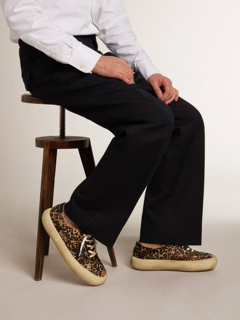 Men's Space-Star In Leopard Print Pony Skin With Black Star And Heel Golden Goose Space-Star Men - 3