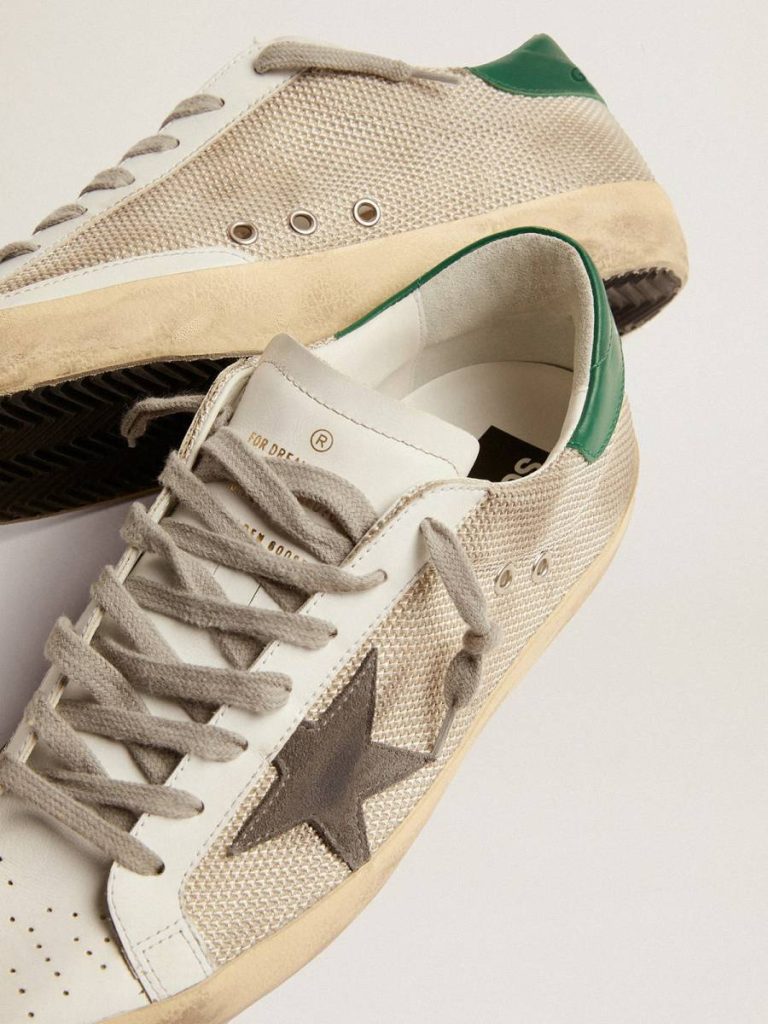 Men's Super-Star In Light Silver Mesh With Gray Star Golden Goose Men Super-Star - 4