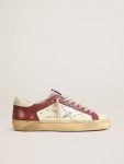 Men's Super-Star In Nappa Leather With Burgundy Inserts And Silver Star Super-Star Golden Goose Men - 1
