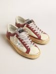 Men's Super-Star In Nappa Leather With Burgundy Inserts And Silver Star Super-Star Golden Goose Men - 2