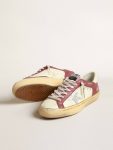 Men's Super-Star In Nappa Leather With Burgundy Inserts And Silver Star Super-Star Golden Goose Men - 3