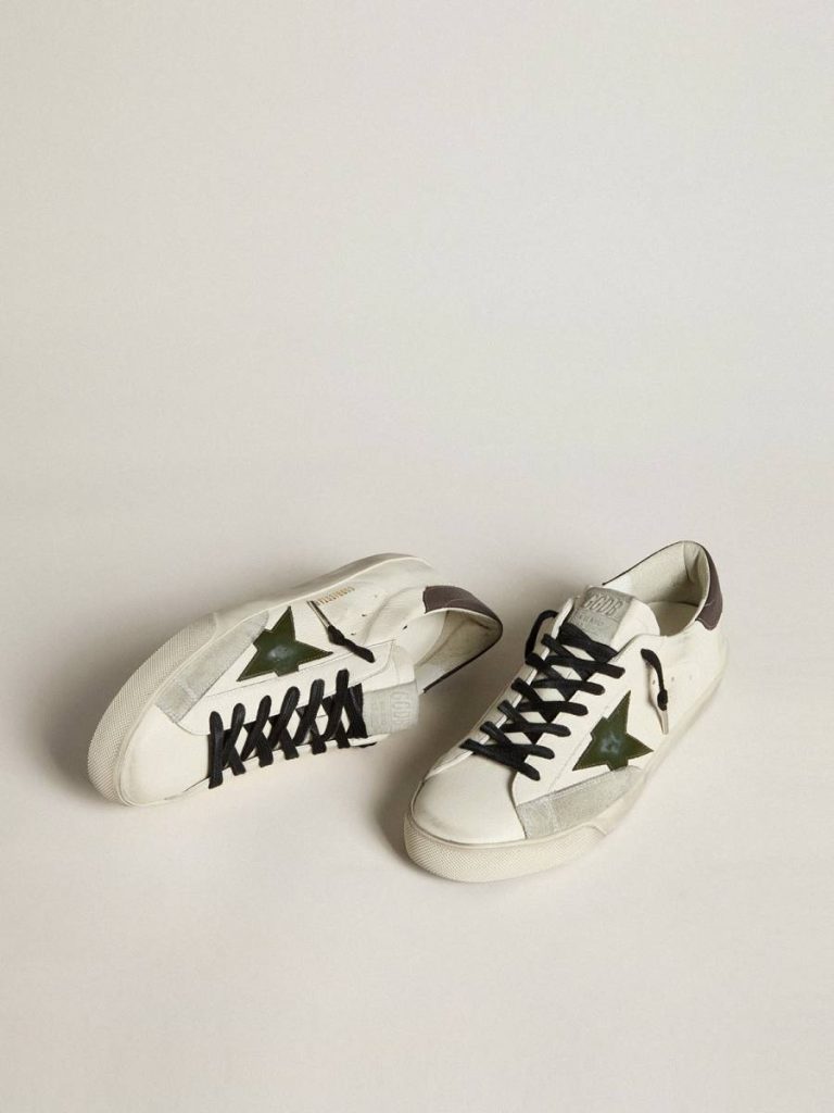 Men's Super-Star In Nappa With Green Leather Star And Gray Leather Heel Tab Super-Star Golden Goose Men - 2