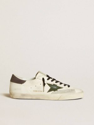 Men's Super-Star In Nappa With Green Leather Star And Gray Leather Heel Tab Super-Star Golden Goose Men - 1