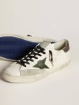 Men's Super-Star In Nappa With Green Leather Star And Gray Leather Heel Tab Super-Star Golden Goose Men - 4