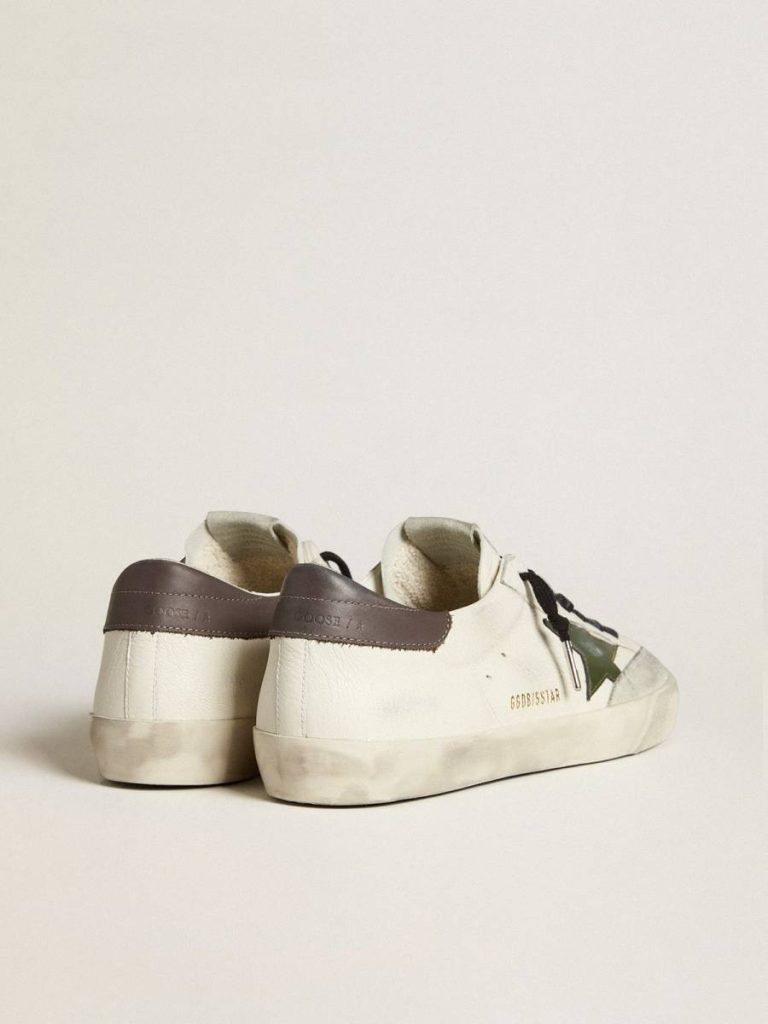 Men's Super-Star In Nappa With Green Leather Star And Gray Leather Heel Tab Super-Star Golden Goose Men - 5