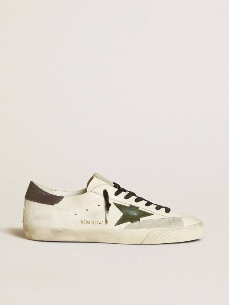 Men's Super-Star In Nappa With Green Leather Star And Gray Leather Heel Tab Super-Star Golden Goose Men - 1