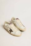 Men’s Super-Star Sneakers With Brown Suede Star And Pink Heel Tab Men Optical White Super-Star Golden Goose - 2