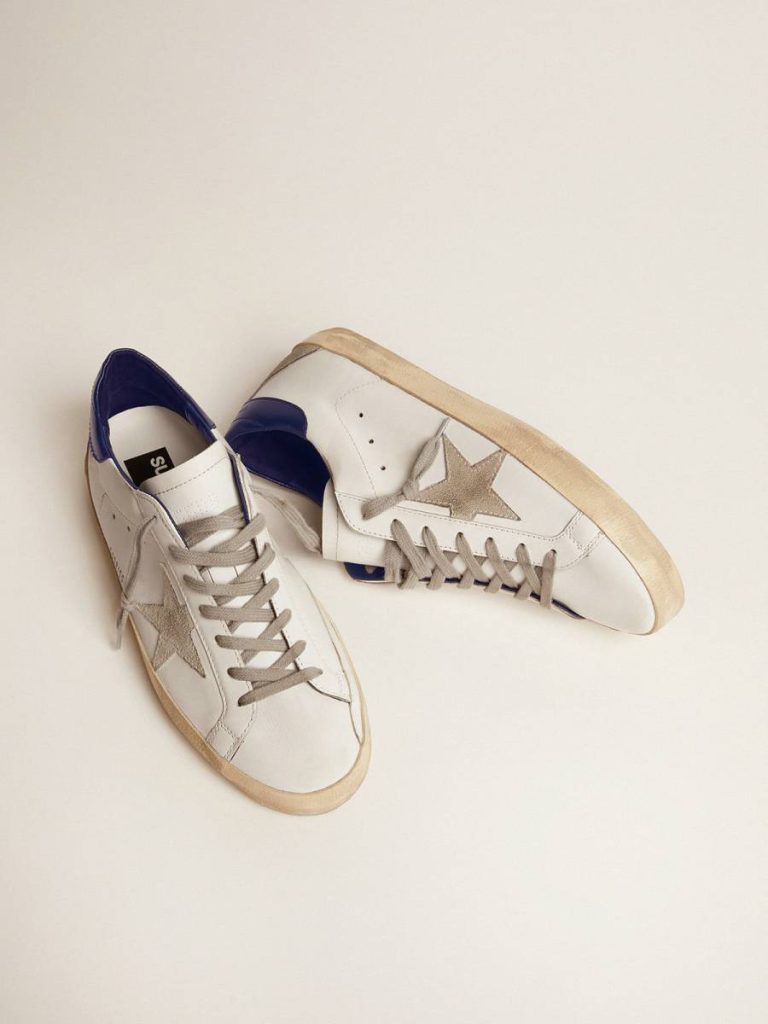 Men's Super-Star With Suede Star And Blue Heel Tab Golden Goose Men Super-Star - 2
