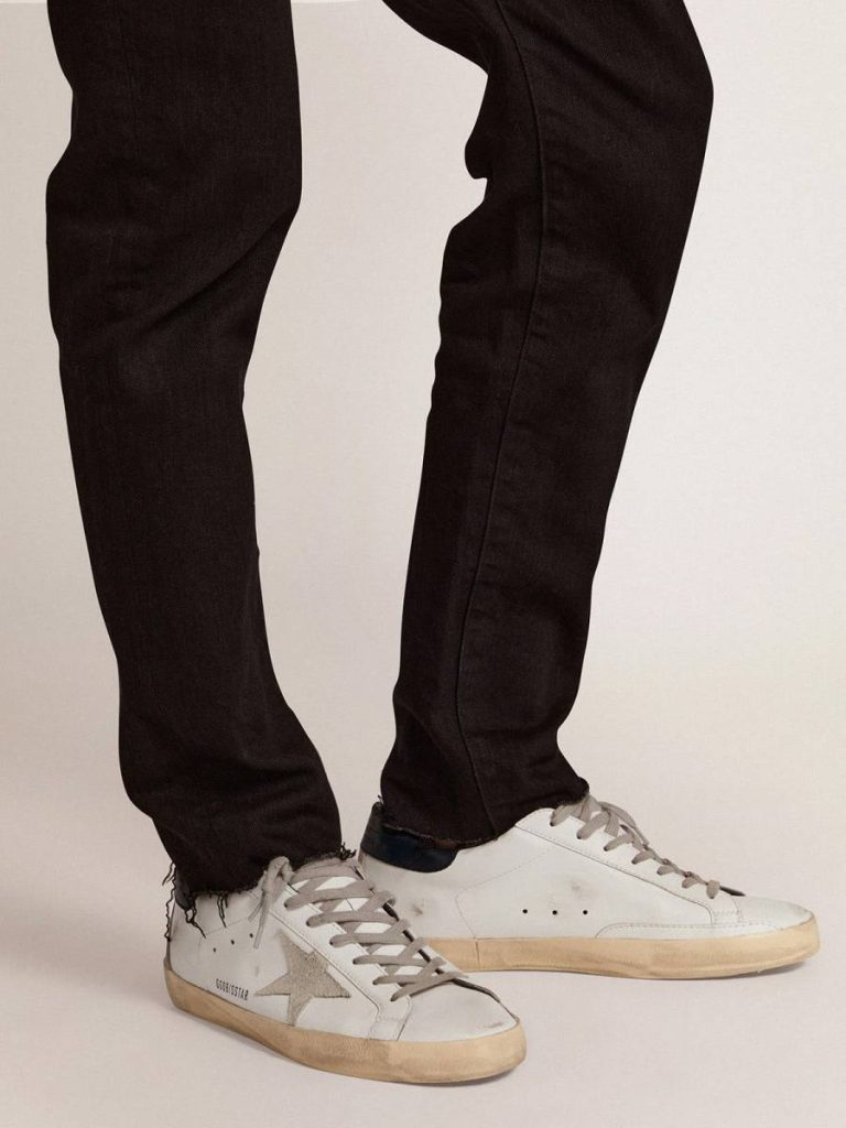 Men's Super-Star With Suede Star And Blue Heel Tab Golden Goose Men Super-Star - 3