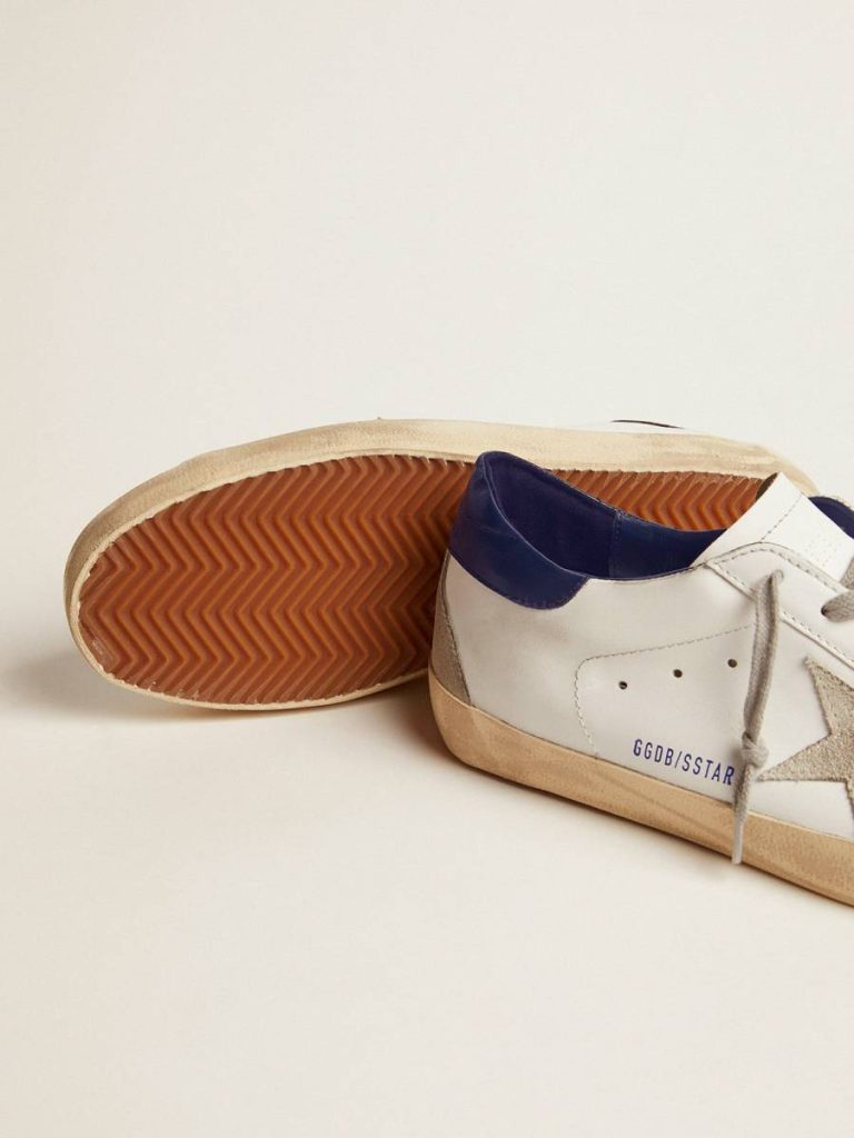 Men's Super-Star With Suede Star And Blue Heel Tab Golden Goose Men Super-Star - 4